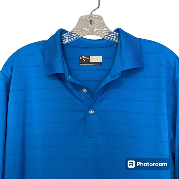 Callaway Opti Dry Golf Polo Short Sleeve Logo Callaway Hogan Blue Men's size M - Picture 3 of 10